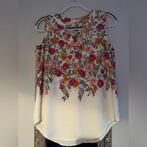 Maurices Floral Sleeveless Blouse - Pink and Orange